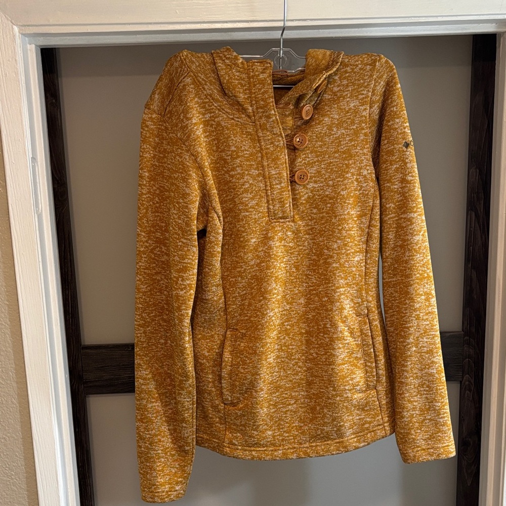 Women's Columbia Mustard Button-Up Hoodie